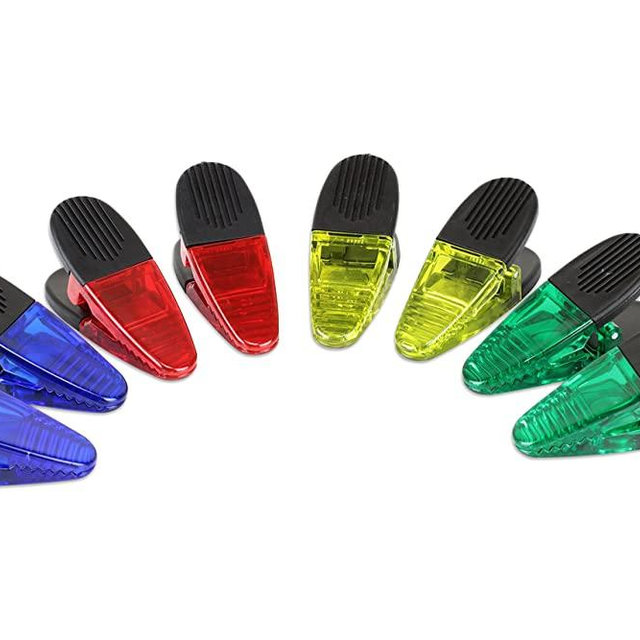 VIP Home Essentials - Thick Plastic Clips With Neodymium Magnet - 3-1/4" Length - Durable Versatile All-Purpose - Set of 8