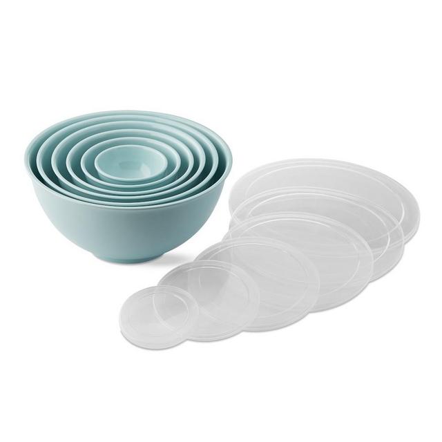 Melamine Mixing Bowls with Lid, Set of 6, Blue