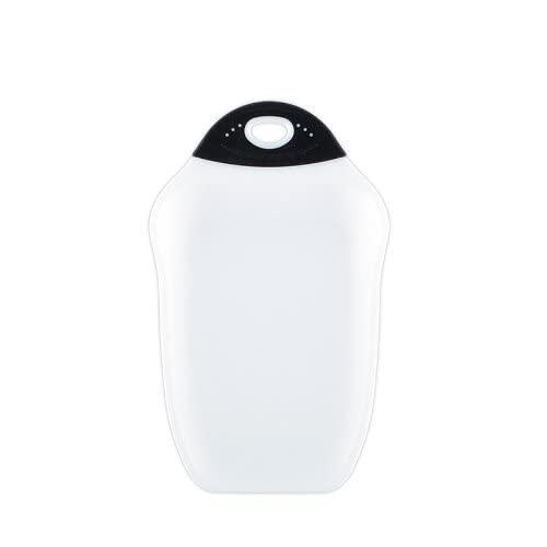 Dexas Chop & Scoop Cutting Board, 6.5 by 10.5 inches, White with Black Handle