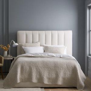 European Linen Cotton Stitch Quilt in Natural (King)