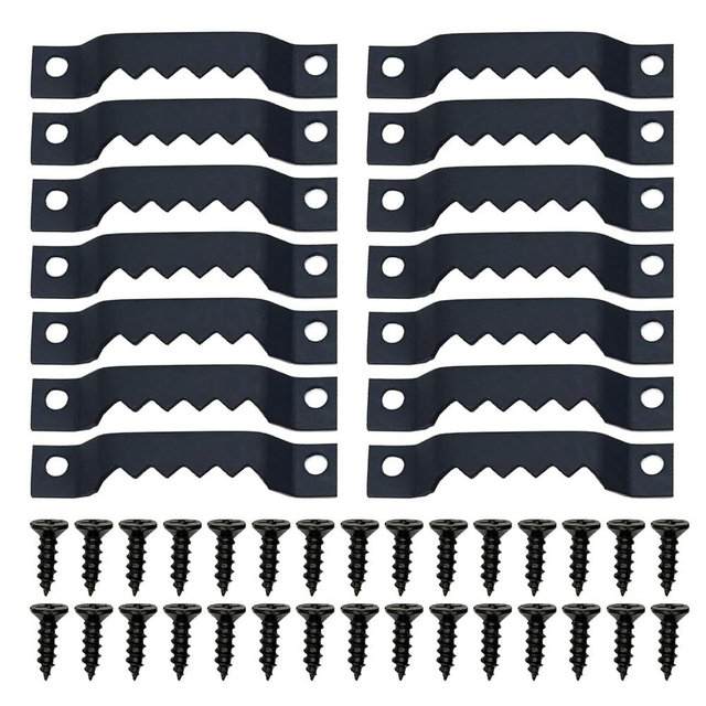 100 Pack Heavy Duty Sawtooth Picture Hangers with 200 Screws Black Small Sawtooth Hangers for Picture Frames, Paintings, Artwork, Photos, and Home Decor Black Sawtooth Picture Frame Hangers