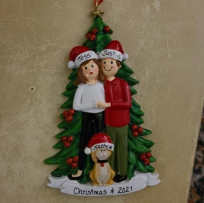 Custom Christmas Ornament from Bronner's Christmas Wonderland in Frankenmuth, Michigan, featuring our cat Nacho, December 2021