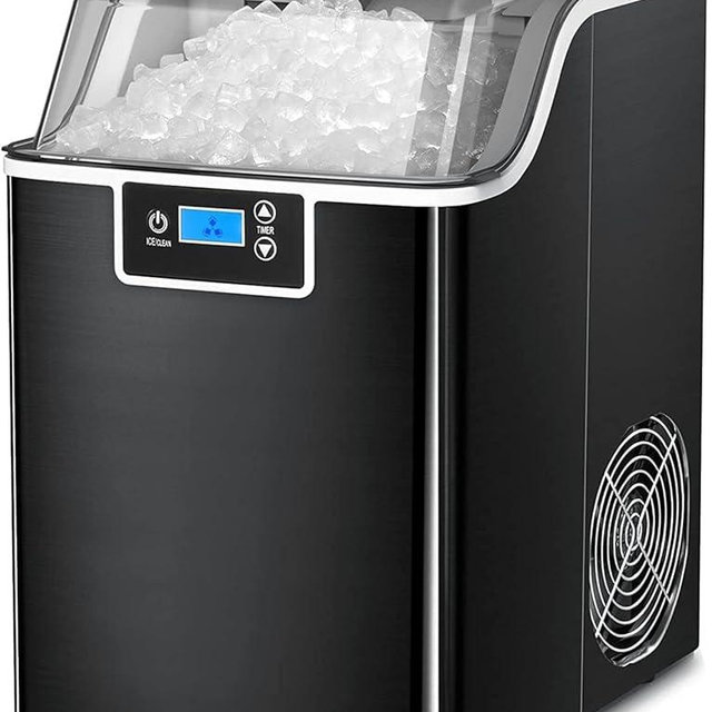 Nugget Ice Maker Countertop with Self-Cleaning,Chewable Pellet Ice Crushed ice 45Lbs/24H,Black