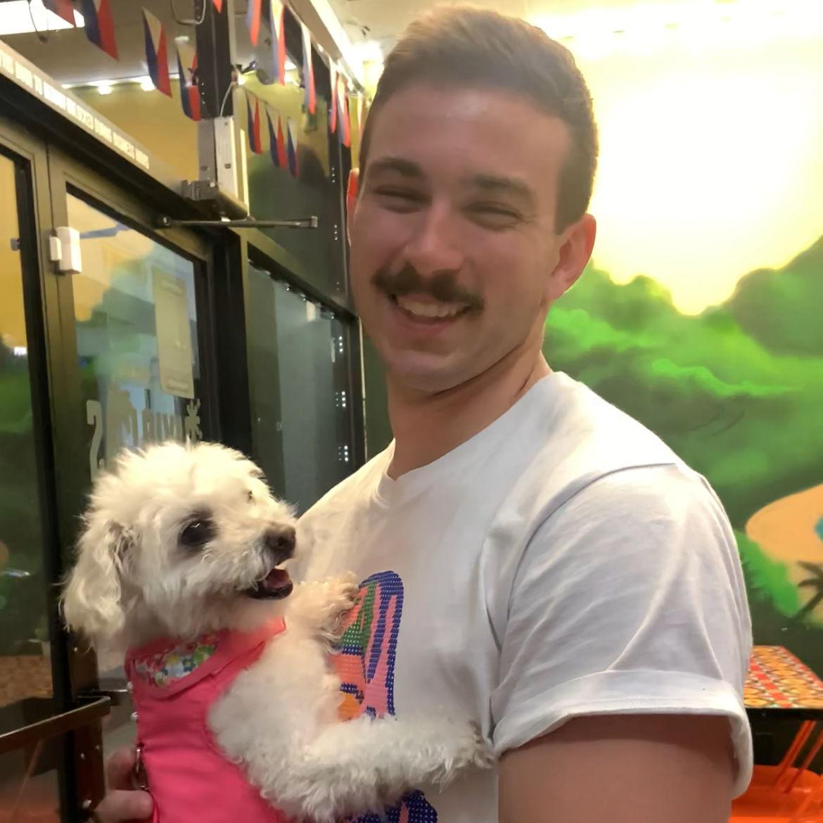 7.17.22. For those of you who know Gabrielle's dog, Koki, understand how big of deal it was to watch Evan scoop her up in his arms and cradle her like a baby. He is still her favorite.