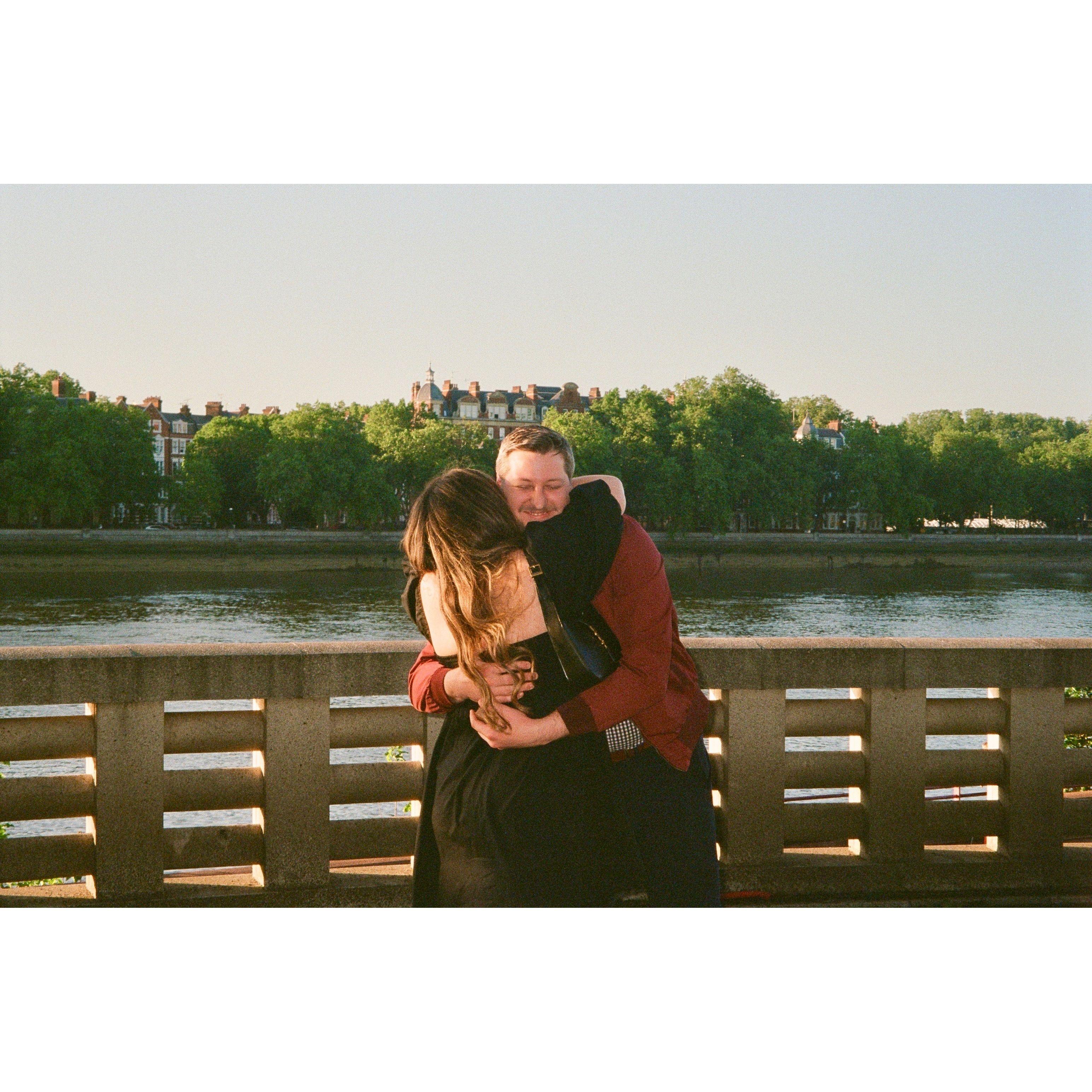 In June 2024, we went on our 2nd big trip to Europe. 

After dinner, Jack popped the question in Battersea Park in London!!