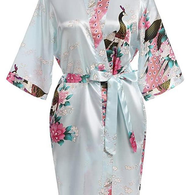Women's Pure Short Silky Robes Bridesmaids Lingerie Robes Party Satin Robes Sleepwear