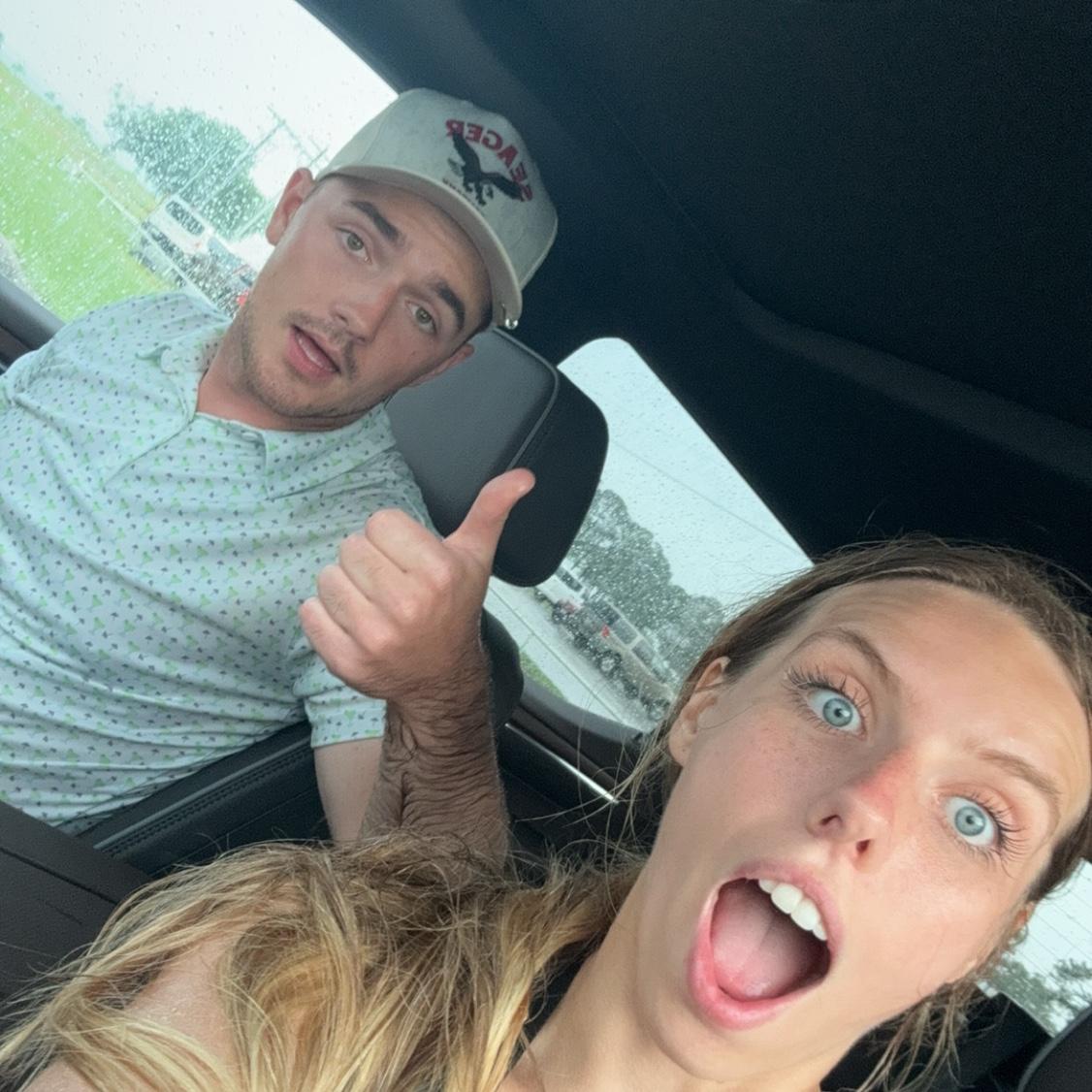 Went golfing for the first time and got rained on.