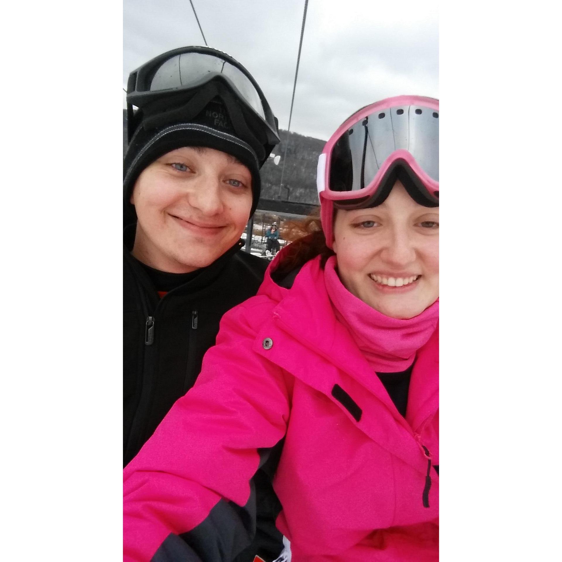 Steven asked me to be his girlfriend on this ski lift at Labrador Mountain. We still have our ski passes from that day.