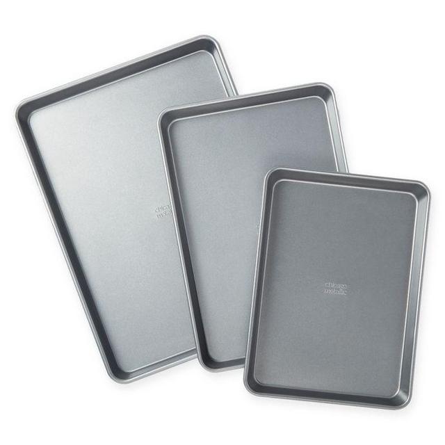 Chicago Metallic™ 3-Piece Nonstick Jelly Roll Pan Set with Armor-Glide Coating