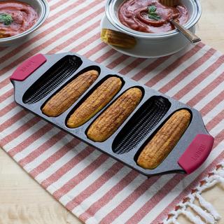 Cast Iron Cornstick Pan with Silicone Grip