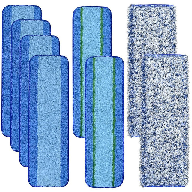 8 Pack Microfiber Cleaning Pad for Bona Mop Hardwood & Hard Surface Floors Dry and Wet Floor Cleaning - Includes 4 Microfiber Cleaning Pad, 2 Deep Clean Pads and 2 Dusting Pad - Dual Zone Cleaning