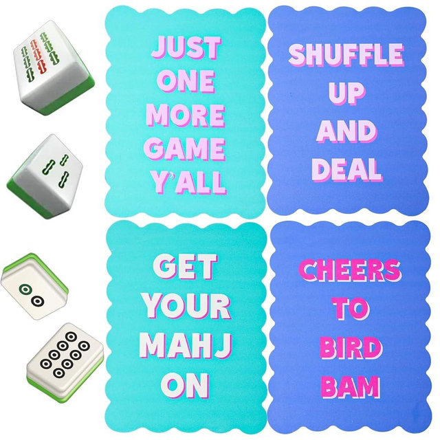 4 Pcs Mahjong Tile Mixer Shufflers for Mixing and Shuffling Tiles Waterproof Portable Mah Jongg Accessories and Gifts for Party Supplies for Lovers Games Decorative Wavy Edge & Printed Letter Design