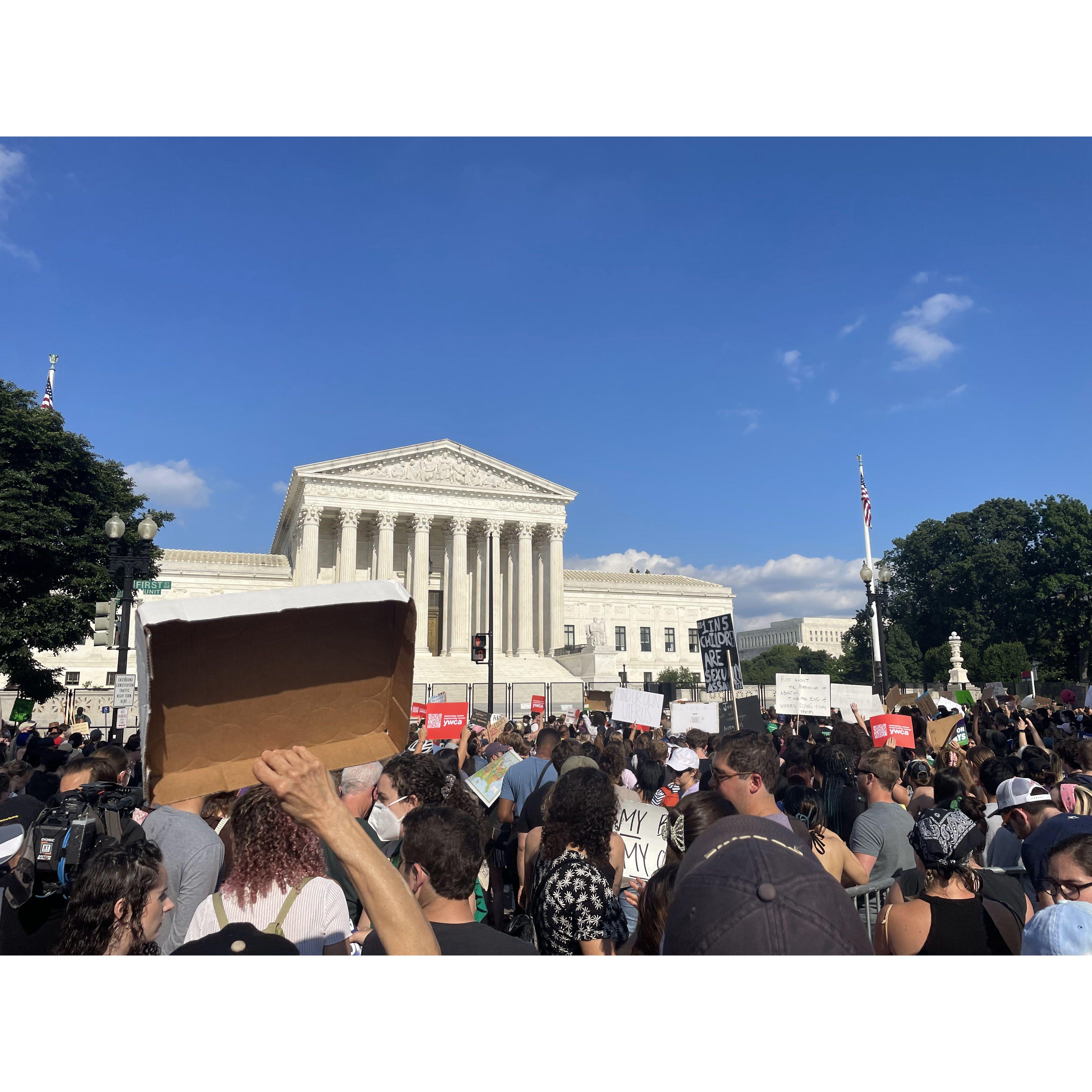 We celebrated our engagement with friends and family while also learning and growing together. We protested together after Roe v. Wade was repealed. Women's rights are human rights!
