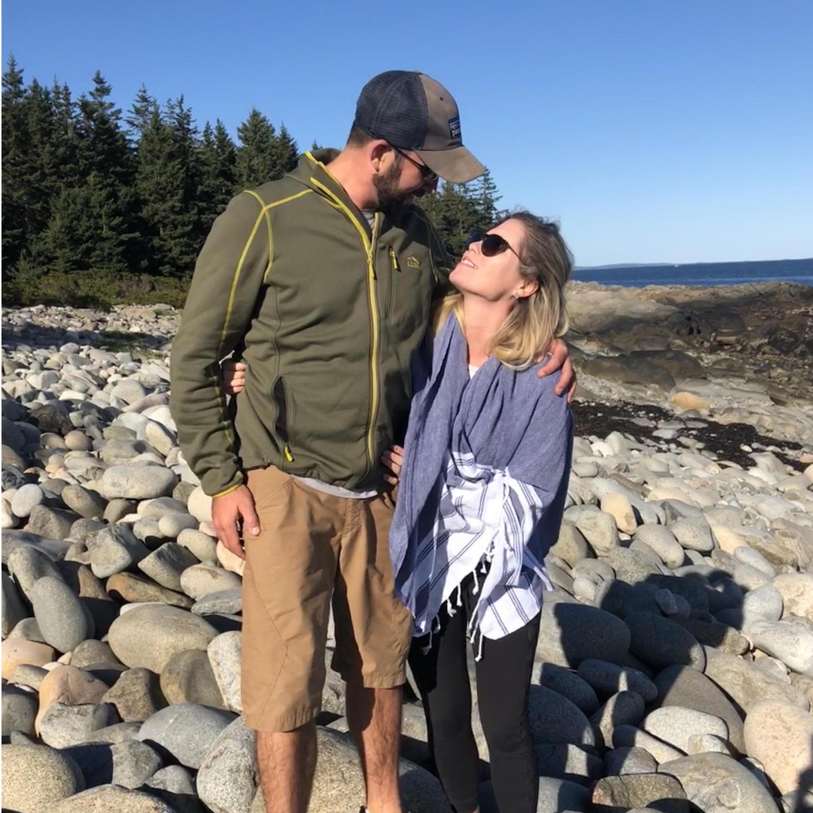 Boom Beach on Isle Au Haut. Ian's family goes out to Isle Au Haut every fall. This was the first time Ian brought Sophia along.