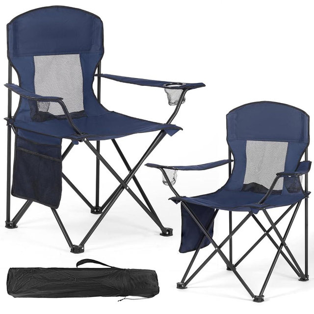 2 Pack Camping Chairs - Lightweight and Supportive Chairs for Teens and Lightweight Individuals - Compact, Durable, and Portable - Ideal for Camping, Hiking, Beach, and Picnics - Carry Bag (Upgrade)