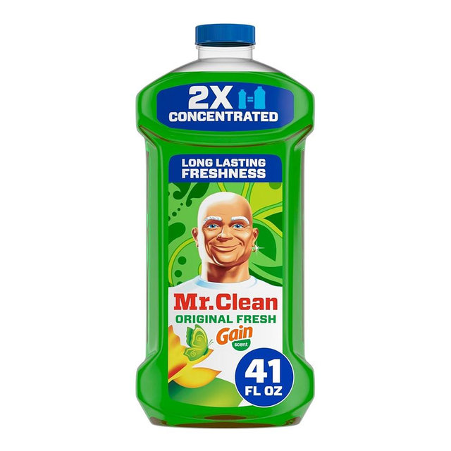 Mr. Clean All Purpose Cleaner, Floor Cleaner for Mopping Home, Bathroom, & Kitchen, Cleaning Liquid for Mop & Bucket, Cleaning Supplies, Multi-Surface Dilutable, Gain, 41oz