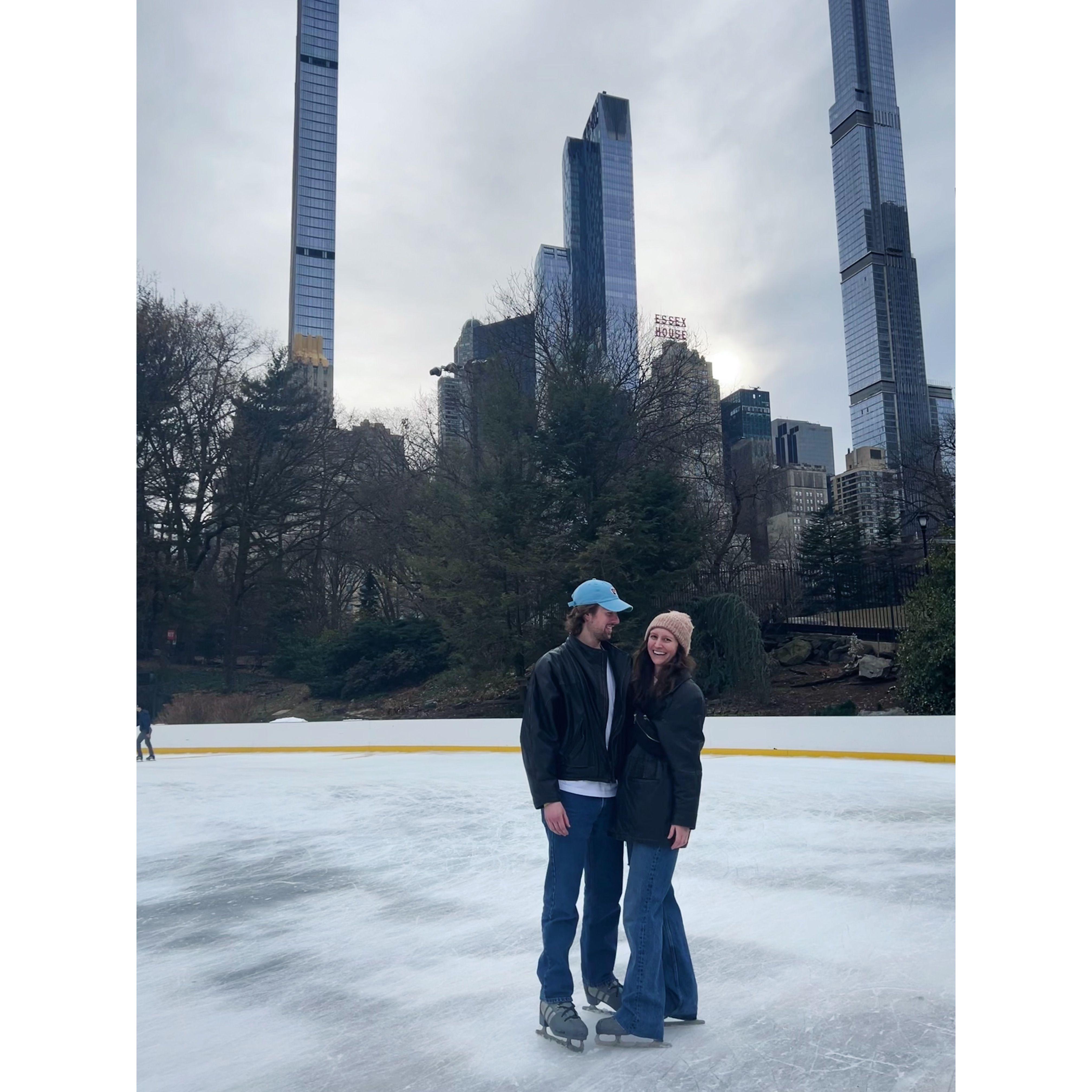 Ice skating in Central Park