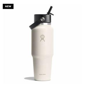 32 oz Wide Mouth Travel Bottle with Flex Straw Cap in Oat