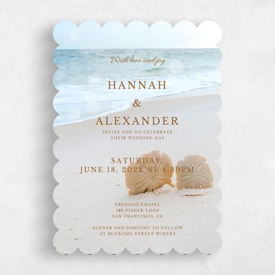 Brown Scalloped Wedding Invitation - Havasu Classic