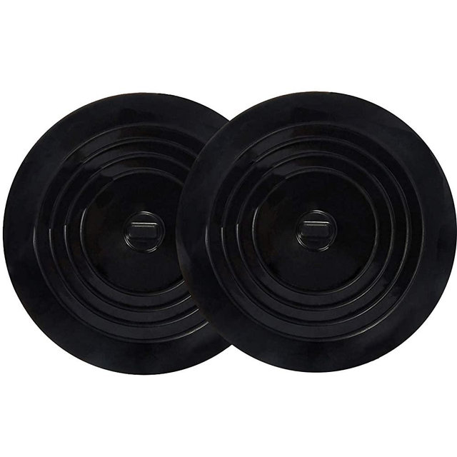 V-TOP Tub Stopper 2 Pack, 6 inches Large Silicone Drain Plug Hair Stopper Flat Suction Cover for Kitchen Bathroom and Laundry