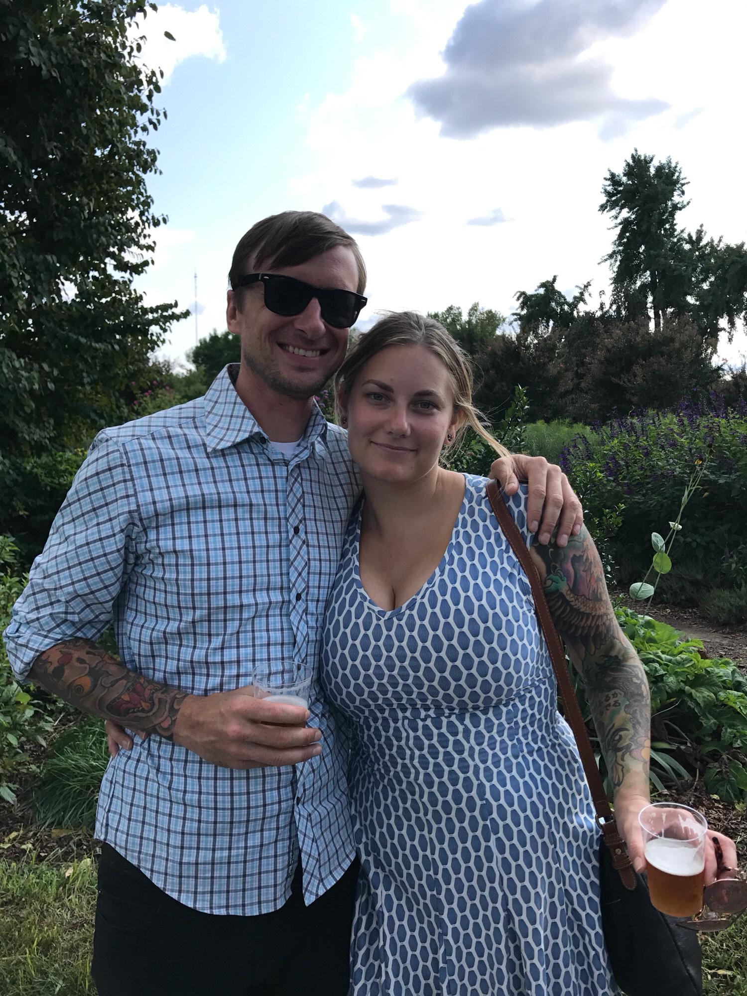 At Mitch and Emily's wedding