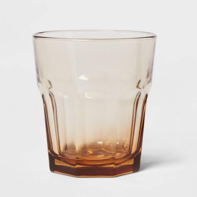 12oz Glass Tremont Short Faceted Tumbler Brown - Threshold™