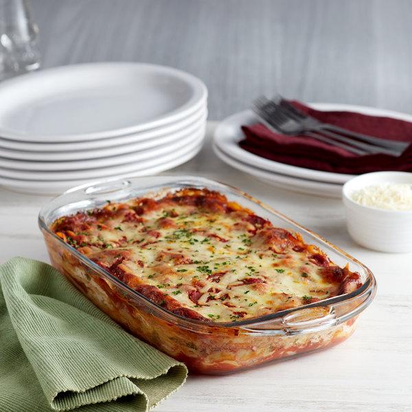 Anchor Hocking 81989AHG17 Basics 3 Qt. Clear Glass Baking Dish - 2/Case