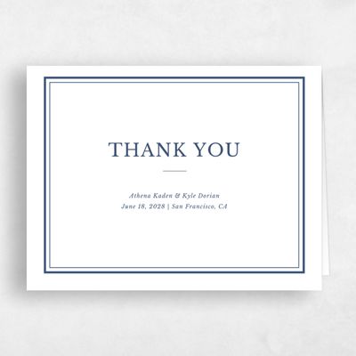 Navy, Blue Wedding Thank You - Weyers Letterpress