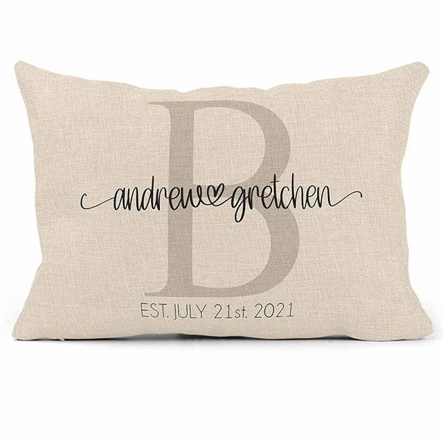 Wedding Gifts for Couples Unique 2021 for Couple - House Warming Presents for New Home - Cojines Decorativos para Sala - Personalized Pillows with Names - Housewarming Gift (Design 3)