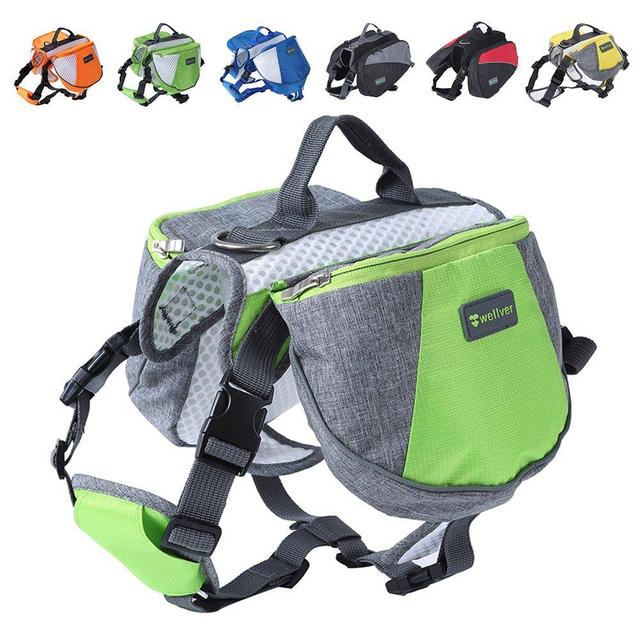 Wellver Dog Backpack Saddle Bag Travel Packs for Hiking Walking Camping