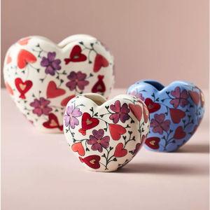 The Mud Fairy Blooming Hearts Stoneware Heart Vase