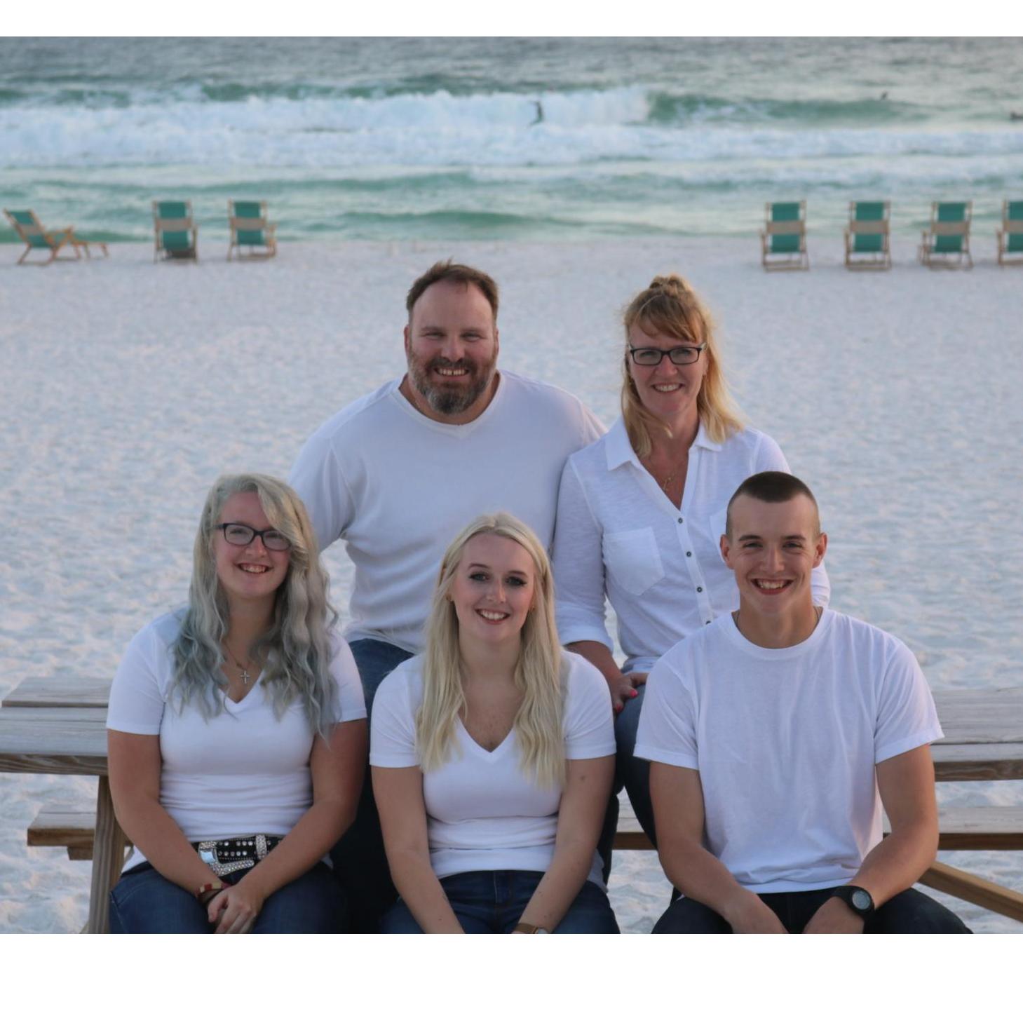 After Sherri said yes, family photo on the beach.