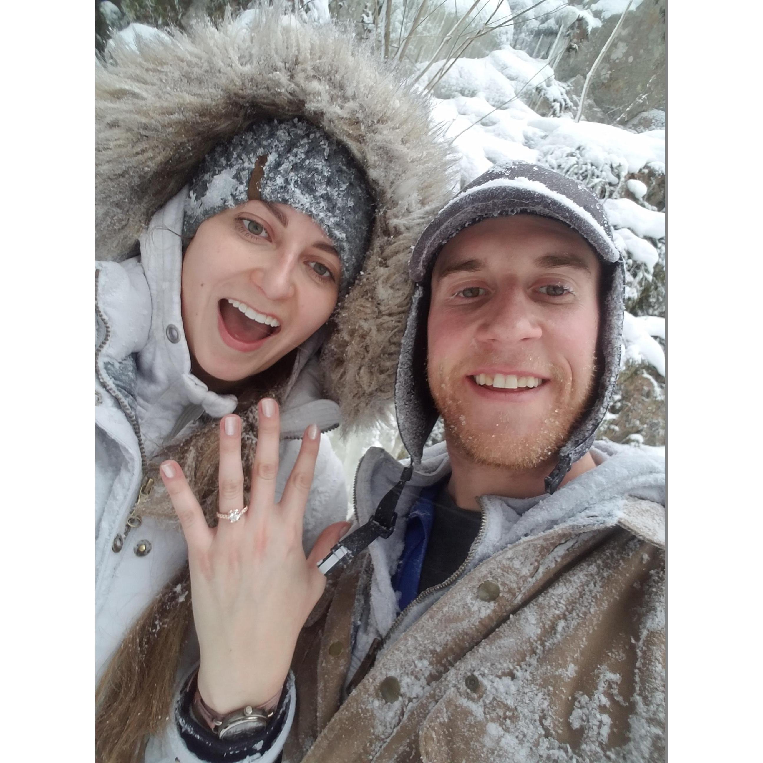 Engaged in the Great Northern Michigan Blizzard of 2018!