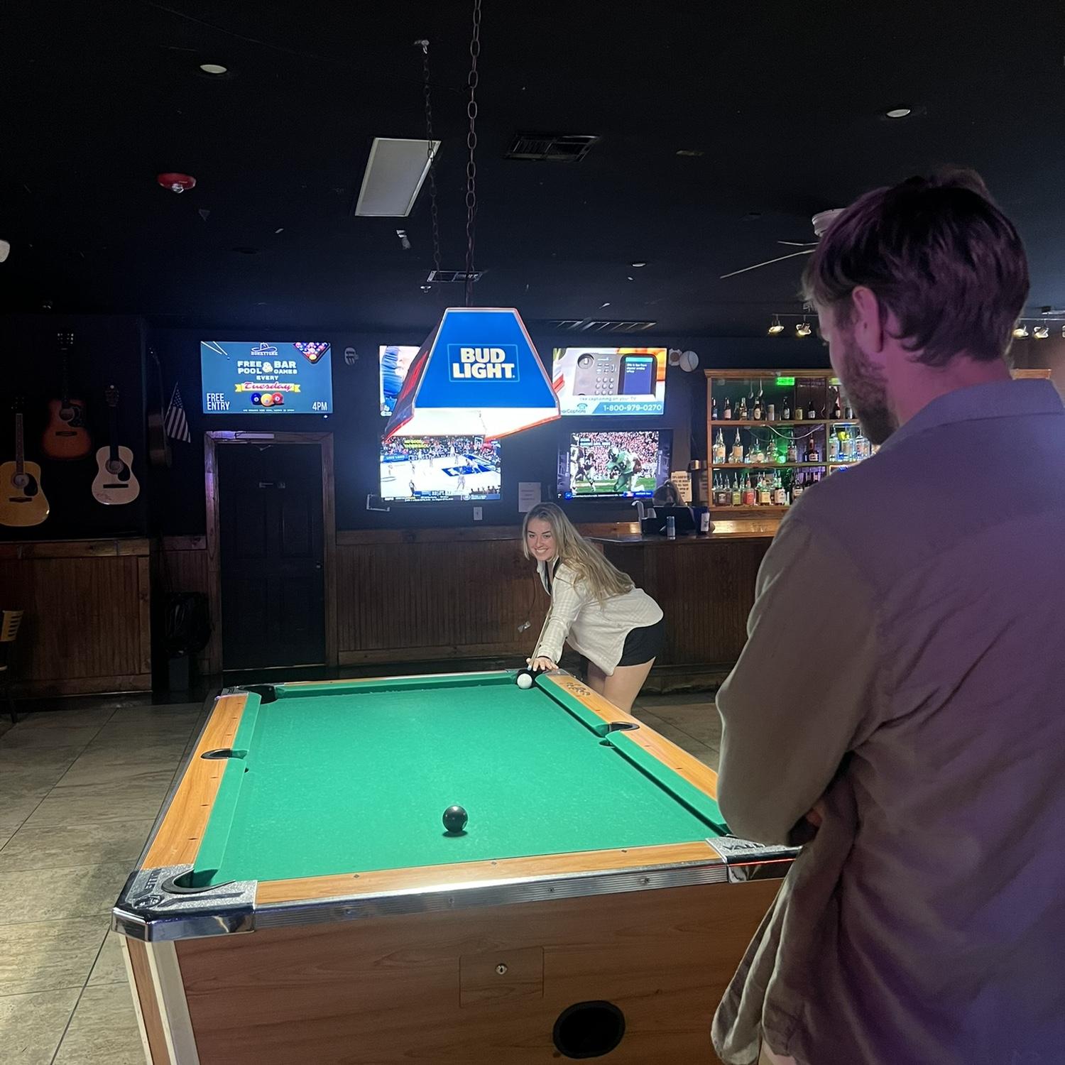 we spent the whole summer playing pool here so of course we brought taylor and christian!
