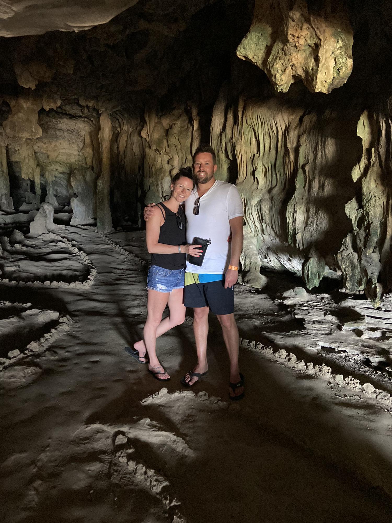 Us in a cave in Aruba