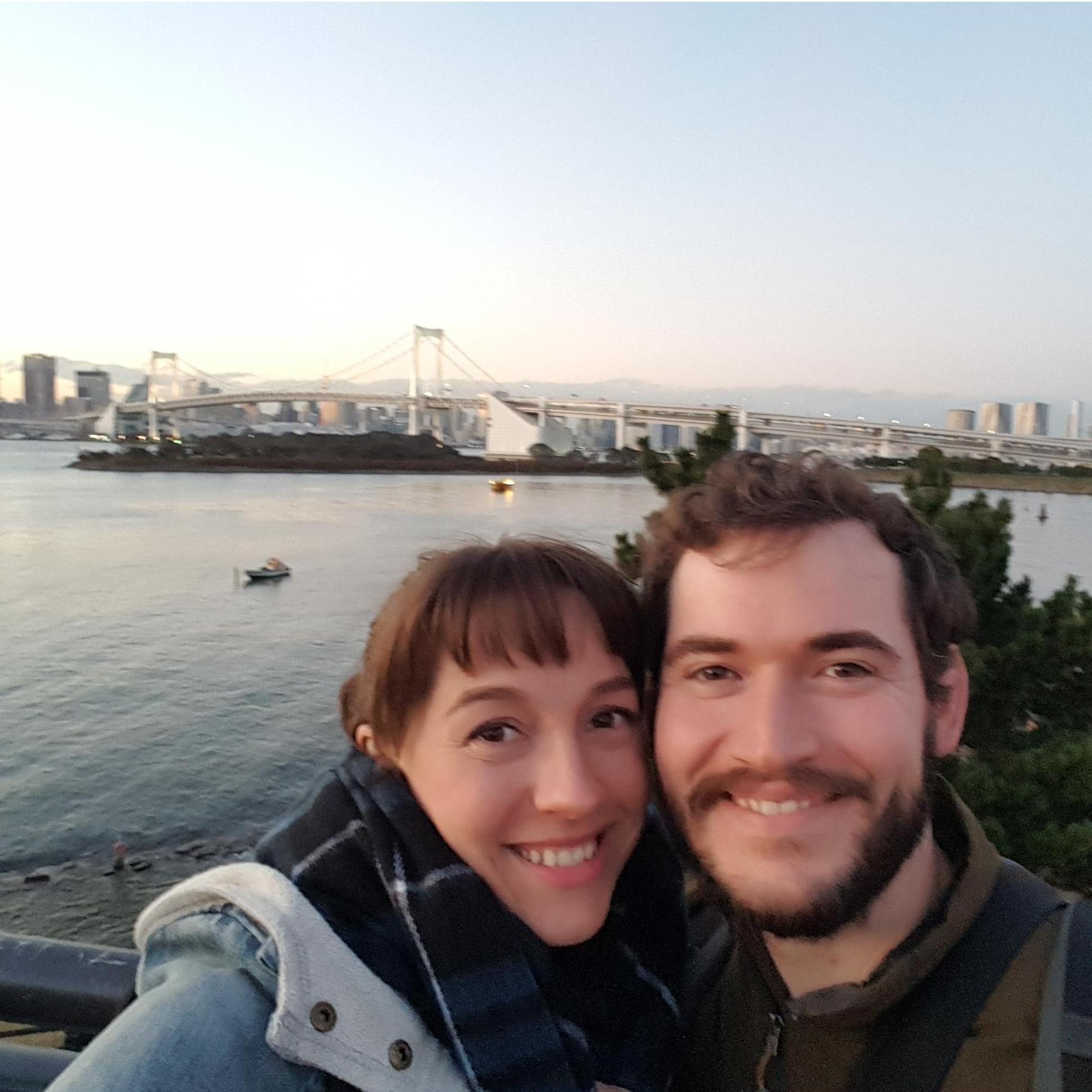Rainbow Bridge from Odaiba, Tokyo, Japan - November 2017