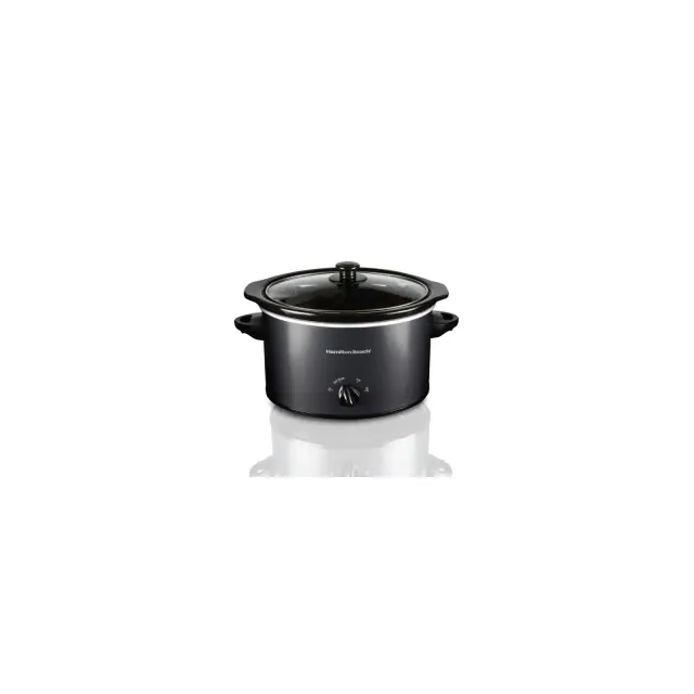 Hamilton Beach 3qt Slow Cooker 33231: 3-Setting Small Appliance, 3 Quart Capacity, Metal, Black, Hand Wash, 1-Year Warranty