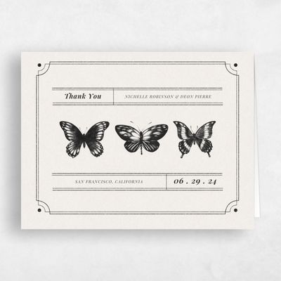 Black Rustic Wedding Thank You - Chetumal Wings