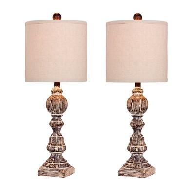 Fangio Lighting Distressed Balustrade Resin Table Lamps Brown (Lamp Only)