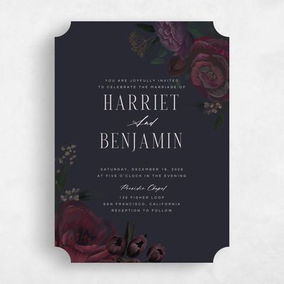Red Ticket Wedding Invitation - Malina Classic