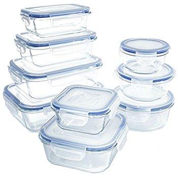 Glasslock 18 Piece Oven Safe Assortment Set, Blue