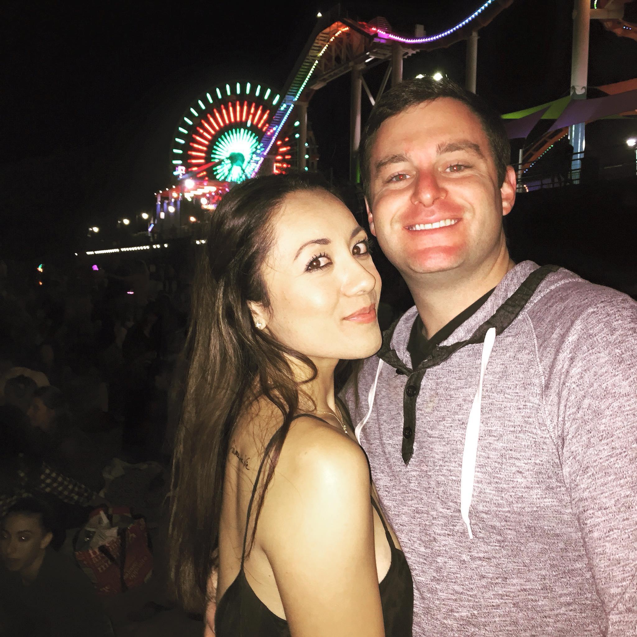 Celebrating a friend's birthday in Santa Monica.