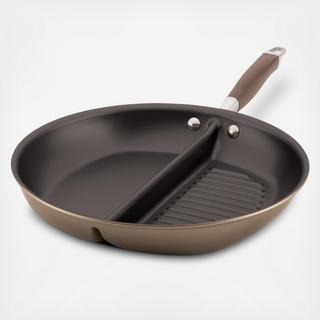 Advanced Bronze Nonstick Divided Grill & Griddle Skillet