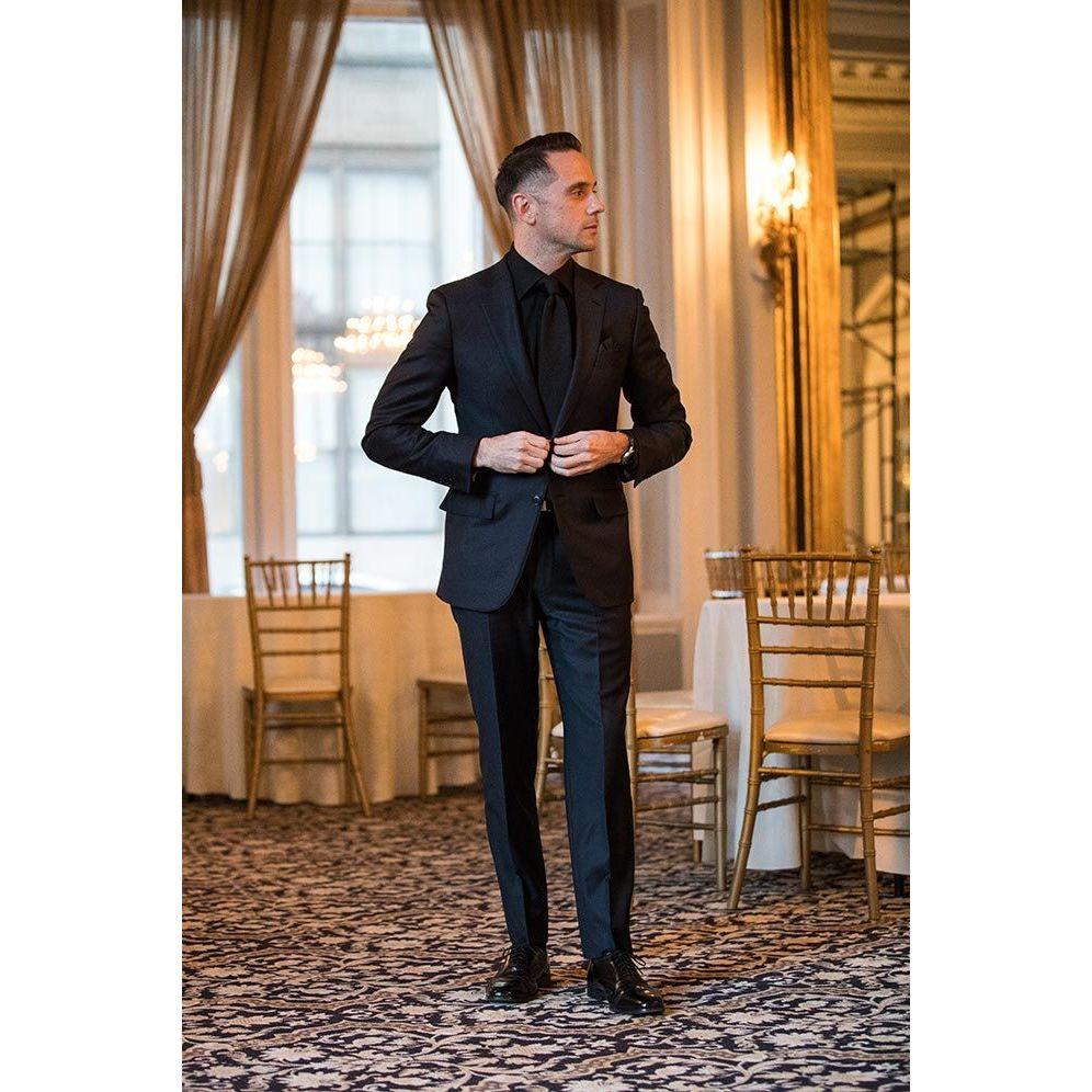 Example of all black suit
*white or Black shirt*