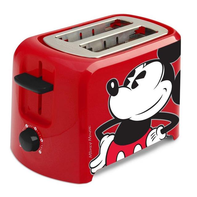 Disney DCM-21 Mickey Mouse 2 Slice Toaster, Red/Black, 1,