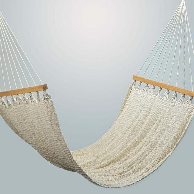 Organic Natural Double Weave Hammock with Spreader Bar