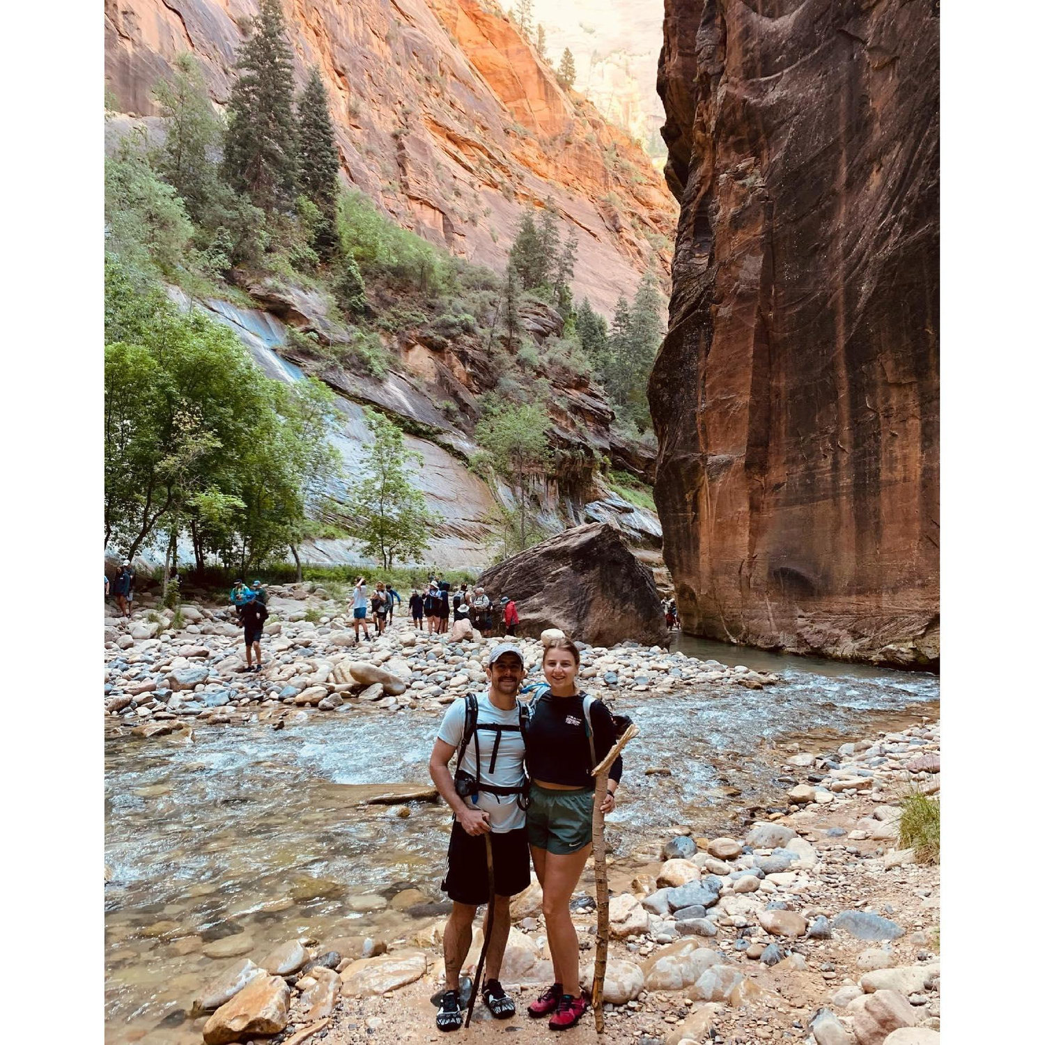 Hiking in the Narrows at Zion National Park