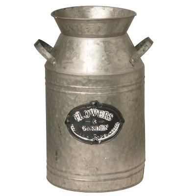 Garden Accents Artificial Antique Milk Can Silver 15&#34; - National Tree Company