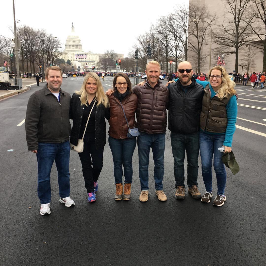 Women's March, Jan '17 with Brian, Georgia Leigh, Nora, Chris, Brendan, and Kim. Jill was out there somewhere.