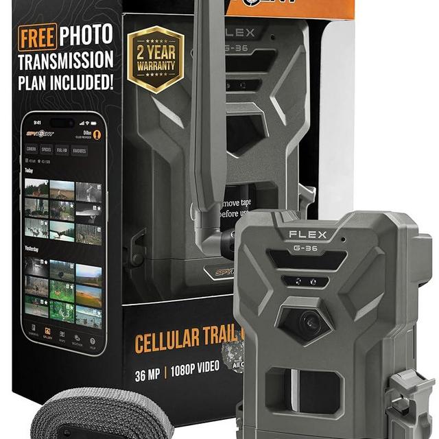 SPYPOINT Flex G-36 Cellular Trail Camera, 36MP Photos and 1080p Videos w/Sound, GPS Enabled, Dual-Sim LTE Connectivity, 100' Flash & Detection Range